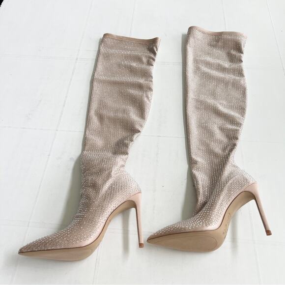 New ALDO Nassia Over-The-Knee Embellished Dress Stiletto Boots Women's - Picture 4 of 11